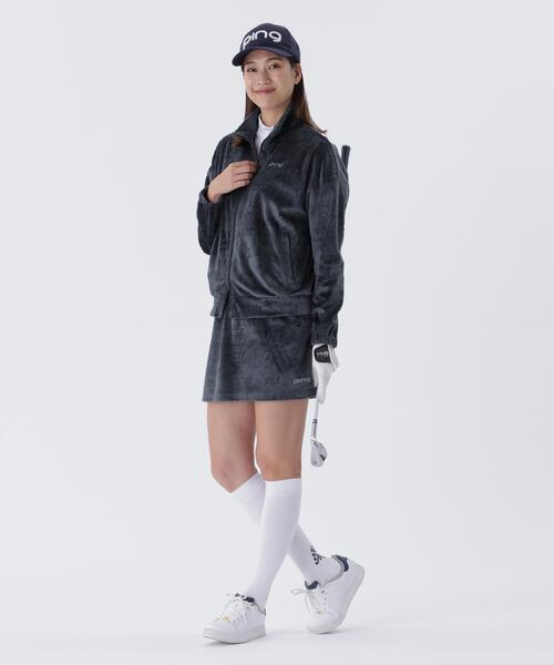 PING APPAREL」全方向ストレッチ ベロアジャカードブルゾン 「LADIES