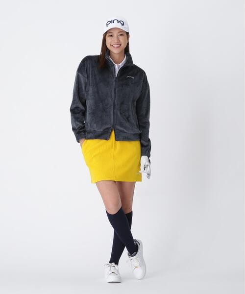 PING APPAREL」全方向ストレッチ ベロアジャカードブルゾン 「LADIES