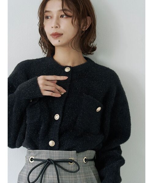 TONAL(トーナル) カーディガン ラメニット金釦カーデ TONAL(トーナル) カーディガン ラメニット金釦カーデ