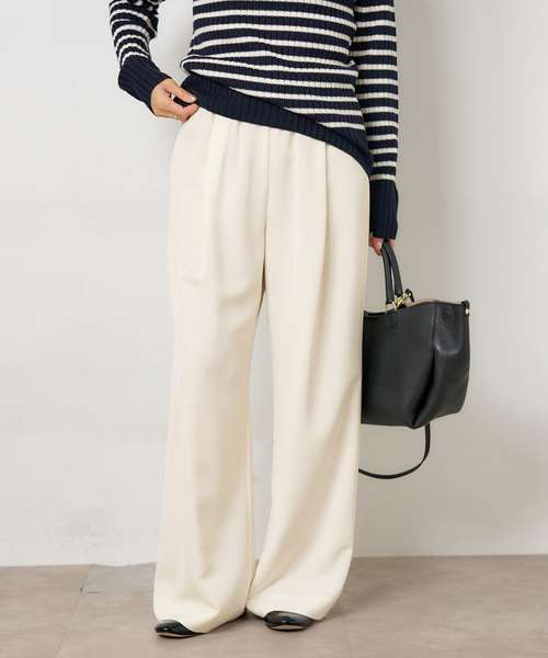 IENA（イエナ） パンツ ウォッシャブル アセテートツイルタックパンツ
