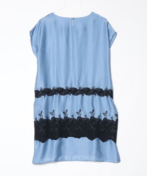 「nesessaire」 刺繍半袖ワンピース FREE ブルー レディース_画像2
