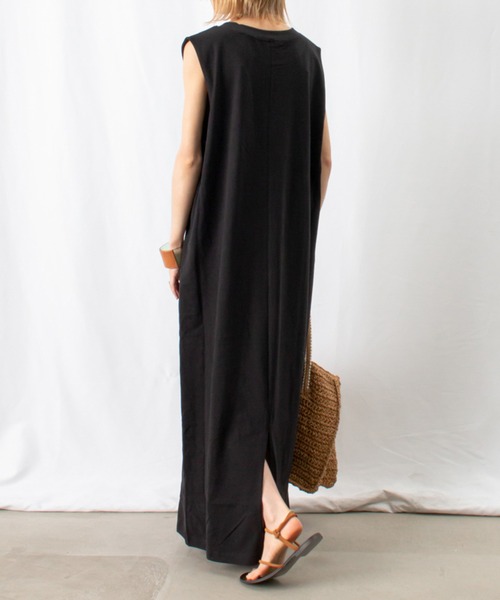 「LUCA/LADY LUCK LUCA」 ノースリーブワンピース FREE チャコールグレー レディース_画像6