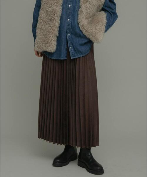 URBAN RESEARCH Sonny Label スカート フェイクスウェードプリーツ