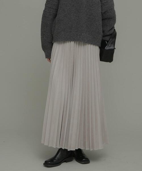 URBAN RESEARCH Sonny Label スカート フェイクスウェードプリーツ