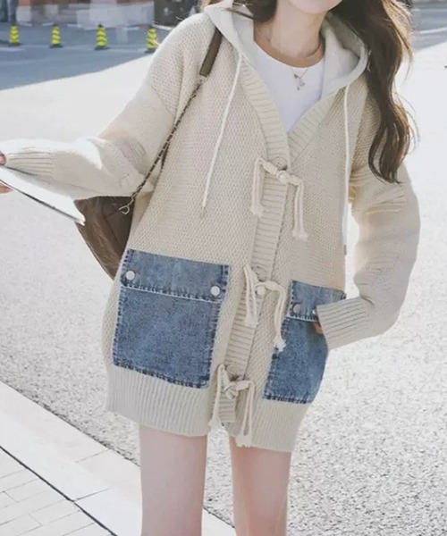 CADBURY（キャドバリー） カーディガン デニムポケット付ニット