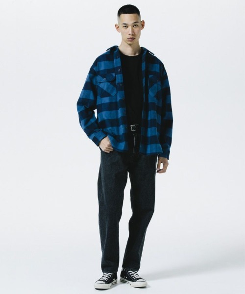 STYLISE シャツ 「ROTTWEILER」R9 BUFFALO CHECK SHIRT / ブルー