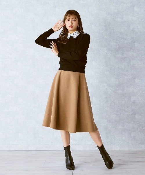 「QUEENS COURT」 長袖ニット M グレー レディース_画像2