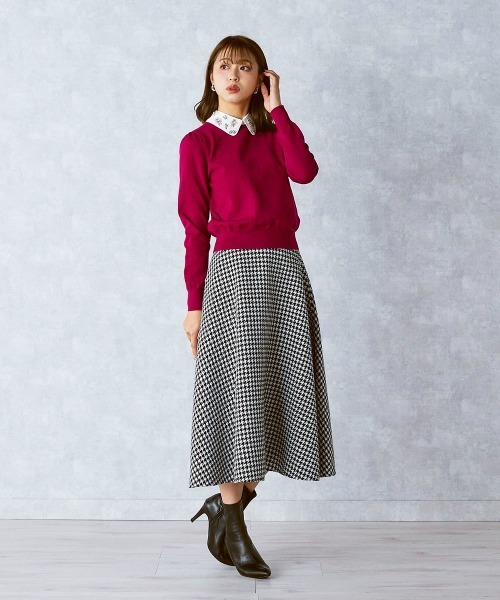 「QUEENS COURT」 長袖ニット M グレー レディース_画像3