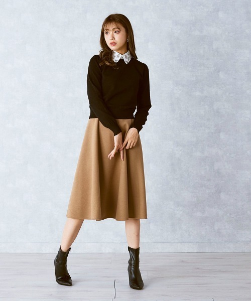 「QUEENS COURT」 長袖ニット M グレー レディース_画像4