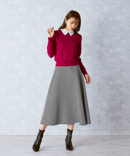 「QUEENS COURT」 長袖ニット M グレー レディース_画像7