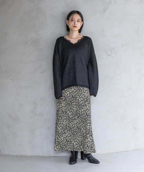 A part by（アパートバイ） ニット セーター モヘヤレースVネック