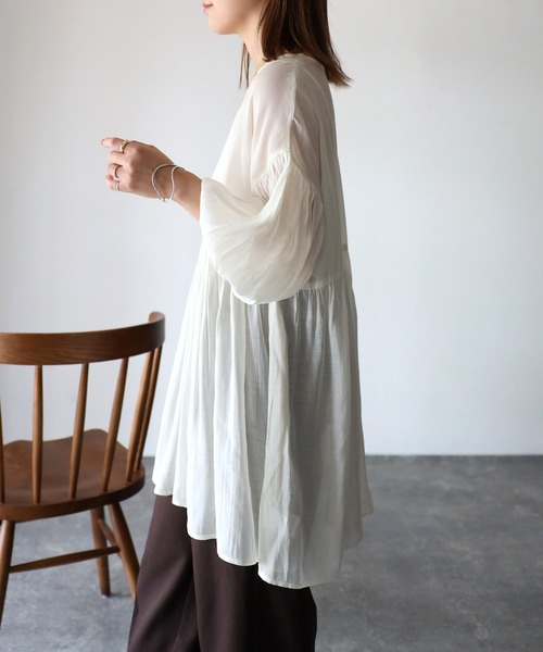 「Riberry」 半袖ブラウス MEDIUM ブラック レディース_画像2