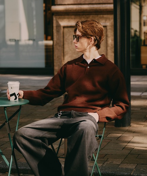 Regen Glanz セーター ニット sweat like simple polo knit