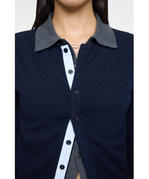 【MOUSSY】 DOUBLE LAYERED ニットシャツ MOUSSY | DOUBLE LAYERED ニットシャツ (シャツ・ブラウス ) |SHEL