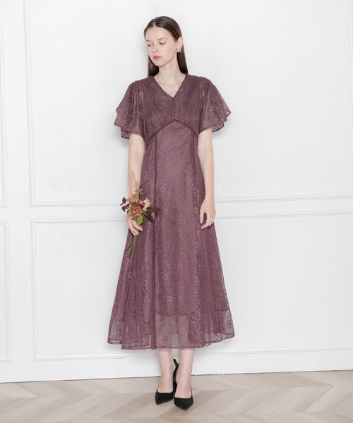 「Leja」 半袖ワンピース SMALL パープル レディースの画像