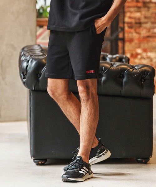 FLEXWITME ショートパンツ レッドブラック felkod（フィルコッド） パンツ mp14433-Barcode Embroidery Cardboard