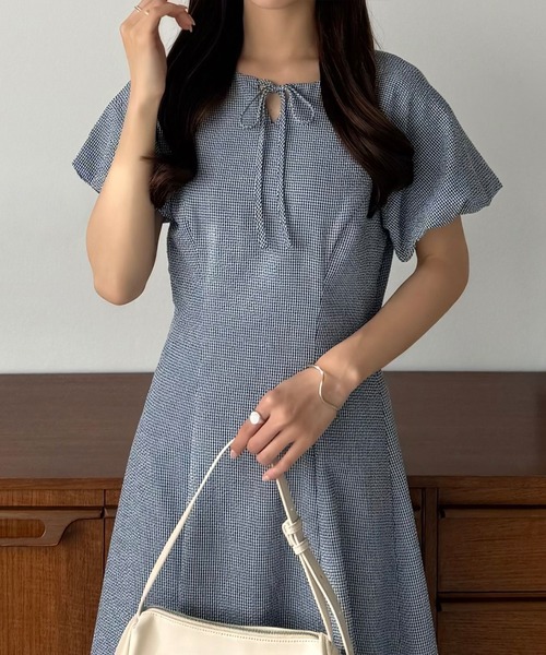 callautia（カラウティア） ワンピース 半袖 キーネックバルーン
