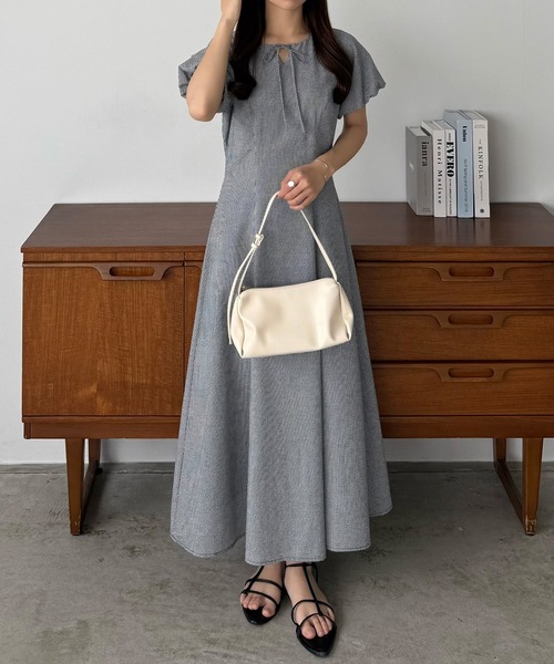 callautia（カラウティア） ワンピース 半袖 キーネックバルーン