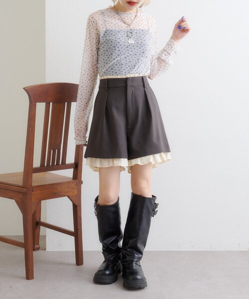 w closet（ダブルクローゼット） tシャツ シアーハイネックプル