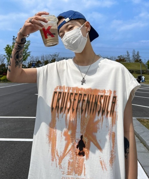 「MGV」 ノースリーブトップス X-LARGE ベージュ メンズ_画像2