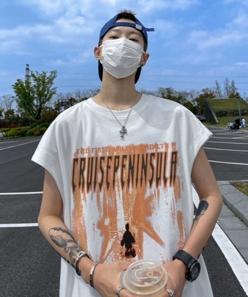 「MGV」 ノースリーブトップス X-LARGE ベージュ メンズ_画像3