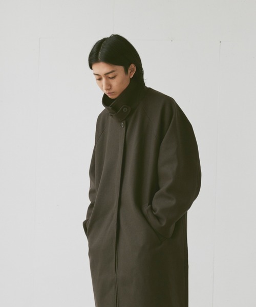 flaner ステンカラーコート MEDIUM ダークブラウン レディース