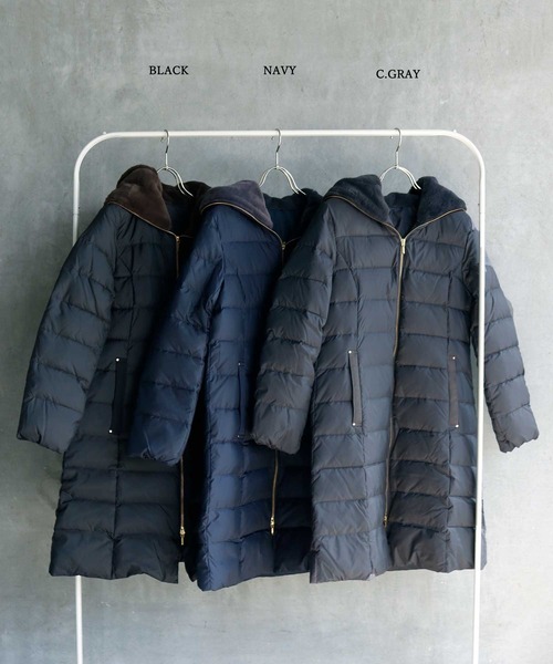 「Emilyan」 ダウンコート M ネイビー レディース_画像6