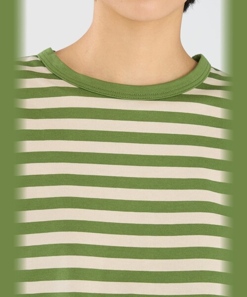 agnes b.（アニエスベー） tシャツ 細ボーダー コットン 七分袖 T