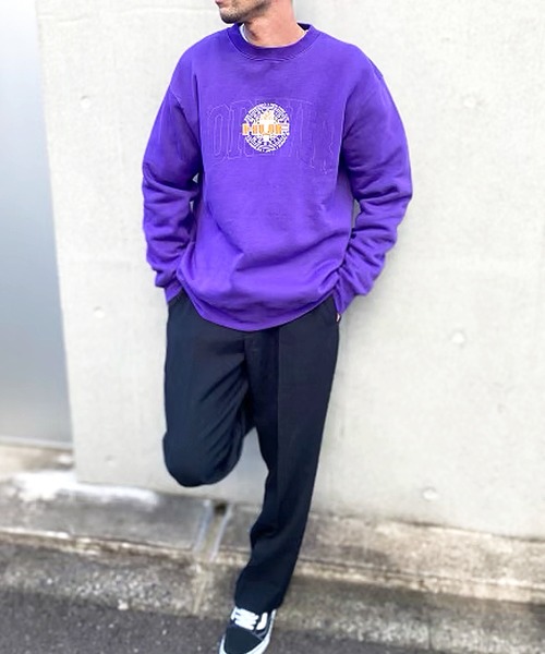 HUF（ハフ） スウェットカットソー S パープル メンズ : ZOZOTOWN 