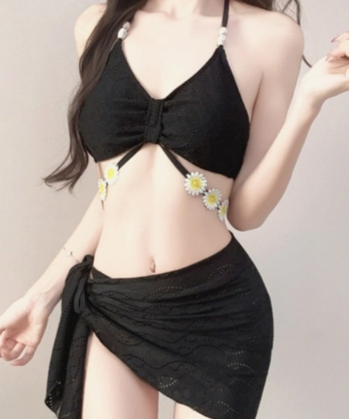 gossip!ロサンゼルス 水着 「Y2Kガーリー」レトロ フラワー 3点セット