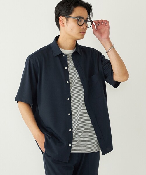 【新品】GARCONS SHIRT 26ss サイドジップ半袖シャツ Lサイズ SHIPS Colors（シップスカラーズ） シャツ 半袖 SHIPS Colors:「吸水速