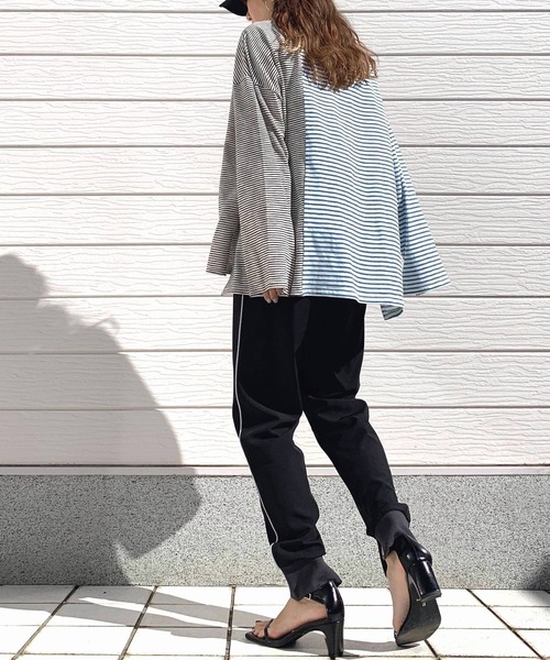 「Q」 パンツ MEDIUM ライトブルー レディースの画像