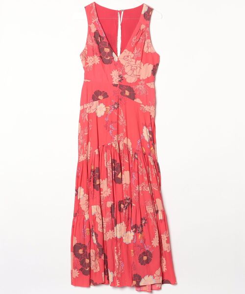 FREE PEOPLE（フリーピープル） 花柄ノースリーブワンピース - レッド