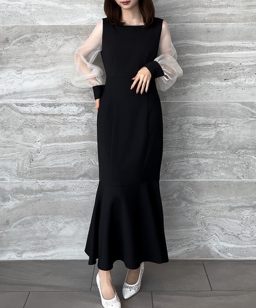 「junoah」 長袖ワンピース LARGE アイボリー レディース_画像6