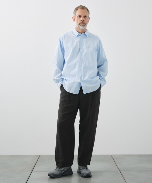 シャツ 「ATON / エイトン」SHRINK COTTON LAWN OVERSIZED SHIRT メンズの画像