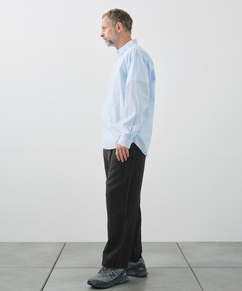 シャツ 「ATON / エイトン」SHRINK COTTON LAWN OVERSIZED SHIRT メンズの画像