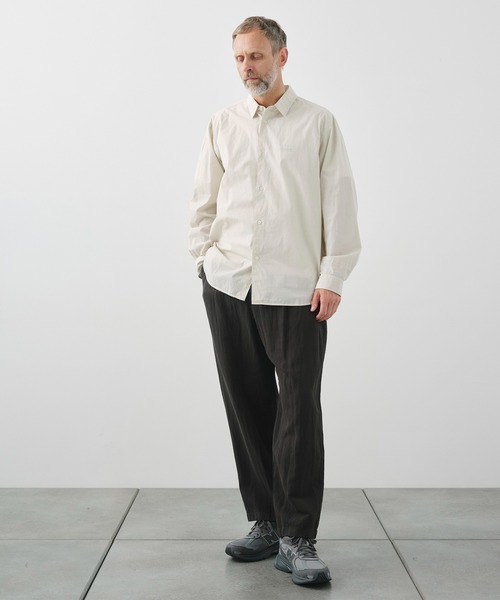 シャツ 「ATON / エイトン」SHRINK COTTON LAWN OVERSIZED SHIRT メンズの画像