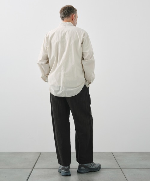 シャツ 「ATON / エイトン」SHRINK COTTON LAWN OVERSIZED SHIRT メンズの画像