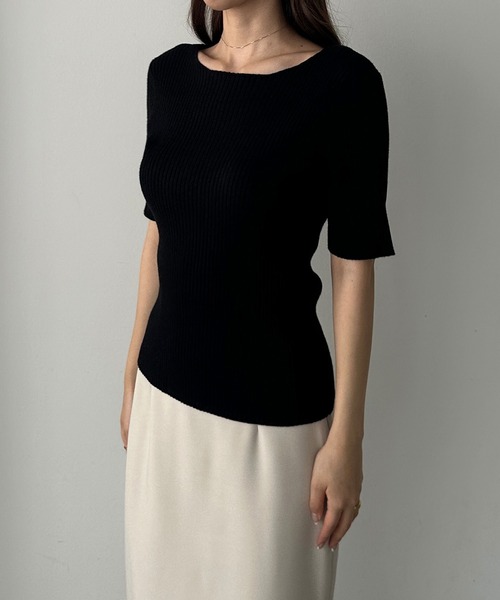 「Louere」 半袖ニット MEDIUM ホワイト レディース_画像8