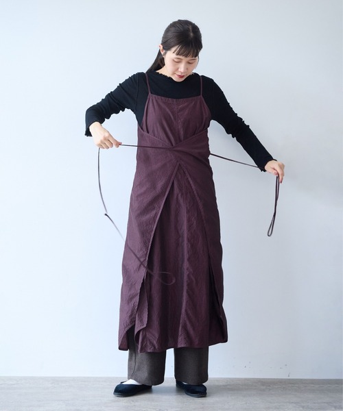 yuni ワンピース Cotton cupra product dye wrap one-piece : ZOZOTOWN