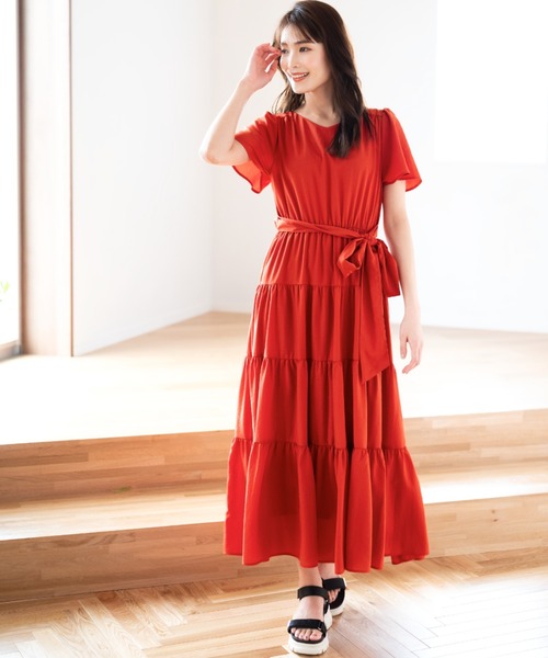 「MISCH MASCH」 半袖ワンピース S ブラウン レディース_画像8