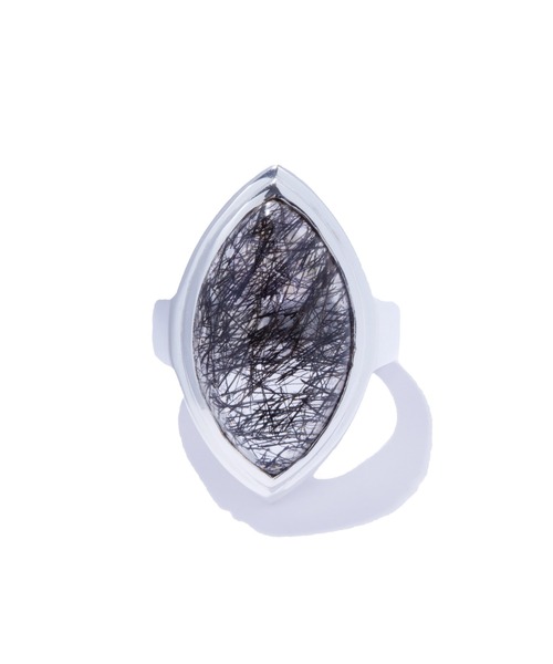 指輪 リング 「quip queint」nebula ring black rutille/ネビュラ リング ブラックルチル シルバー レディースの画像