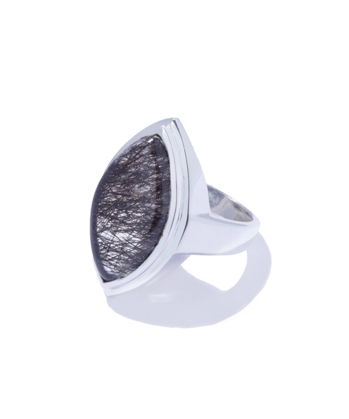 指輪 リング 「quip queint」nebula ring black rutille/ネビュラ リング ブラックルチル シルバー レディースの画像