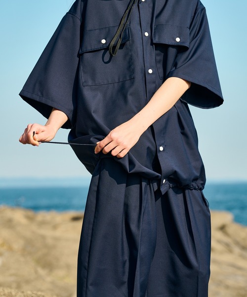 「WETTEMPT」 半袖シャツ SMALL ネイビー メンズ_画像3