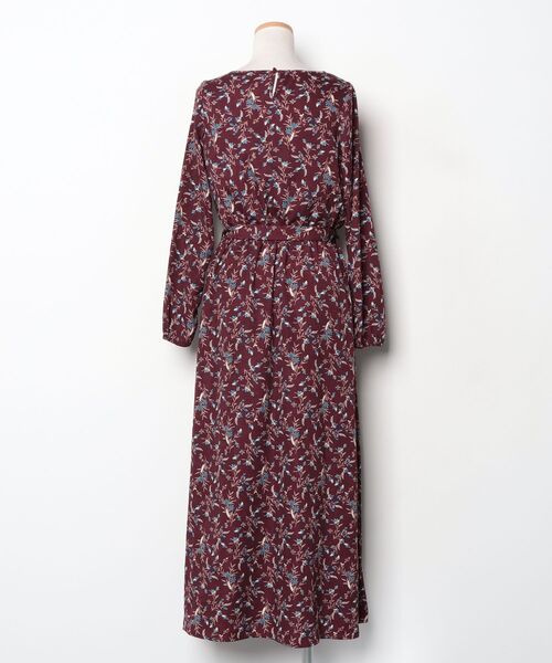 「OLIVE des OLIVE」 花柄長袖ワンピース M パープル レディース_画像2