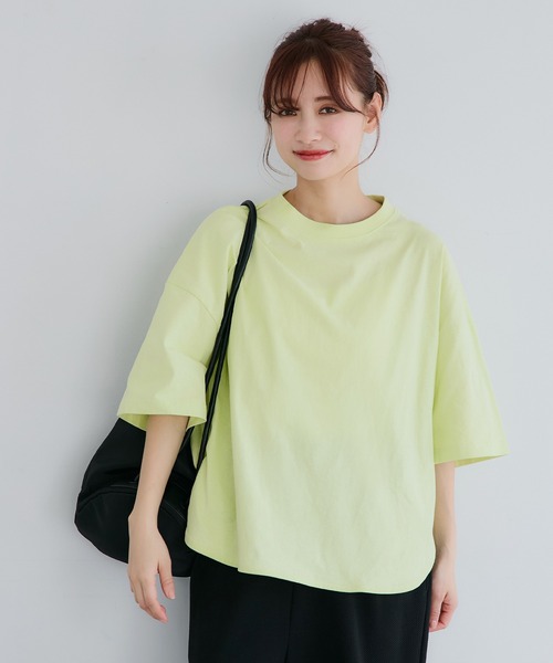 tシャツ 「追加」「定番」フライス5分袖プルオーバー レディース スタイルストアの高島ちぢみ 5分袖プルオーバー -涼しくて軽い