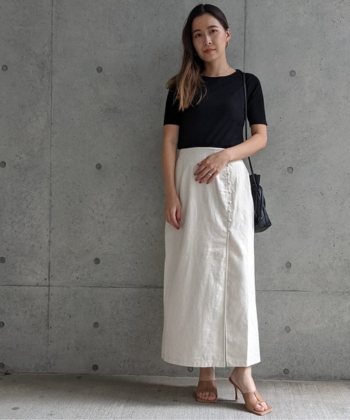 Per sist ence（パーシエンス） ロング スカート リネンライクラップ