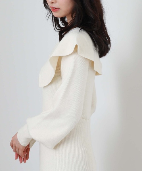 archives（アルシーヴ） ワンピース ビッグカラーニットワンピース