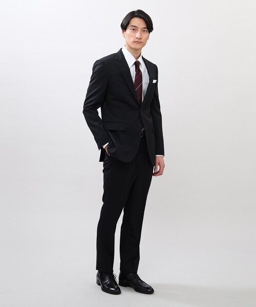 【美品】タケオキクチ スーツ セットアップ シャドーストライプ ブラック TAKEO KIKUCHI セットアップ シャドーオルタネート ストライプ
