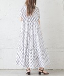 ワンピース 夏 半袖 パフ袖ティアードワンピースの詳細画像4